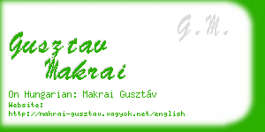 gusztav makrai business card