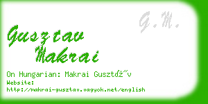 gusztav makrai business card